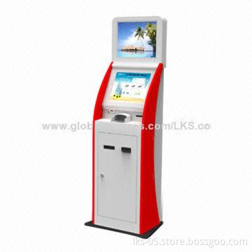 Dual-LCD Kiosk for AD Display with 17-inch Touch Screen and 19-inch LCD Monitor